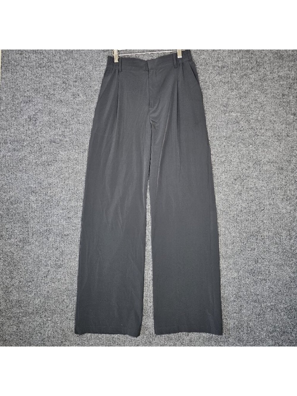 Alo High-Waist Trouser Dark Grey Womens Sz S W51208R Pleated Wide Leg